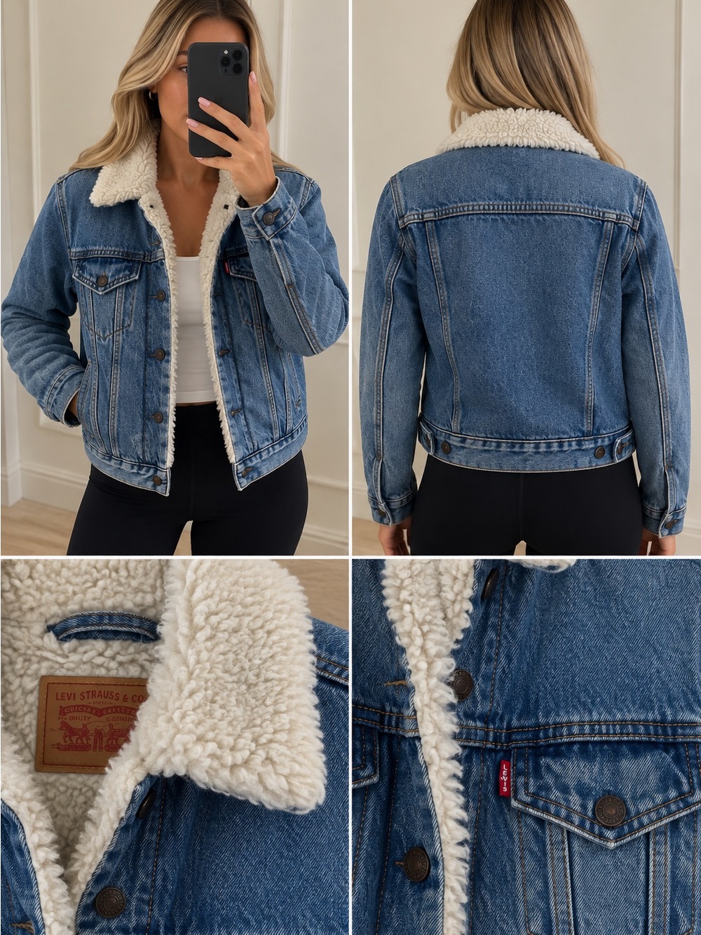Levi's Denim Jacket with Cream Sherpa Collar